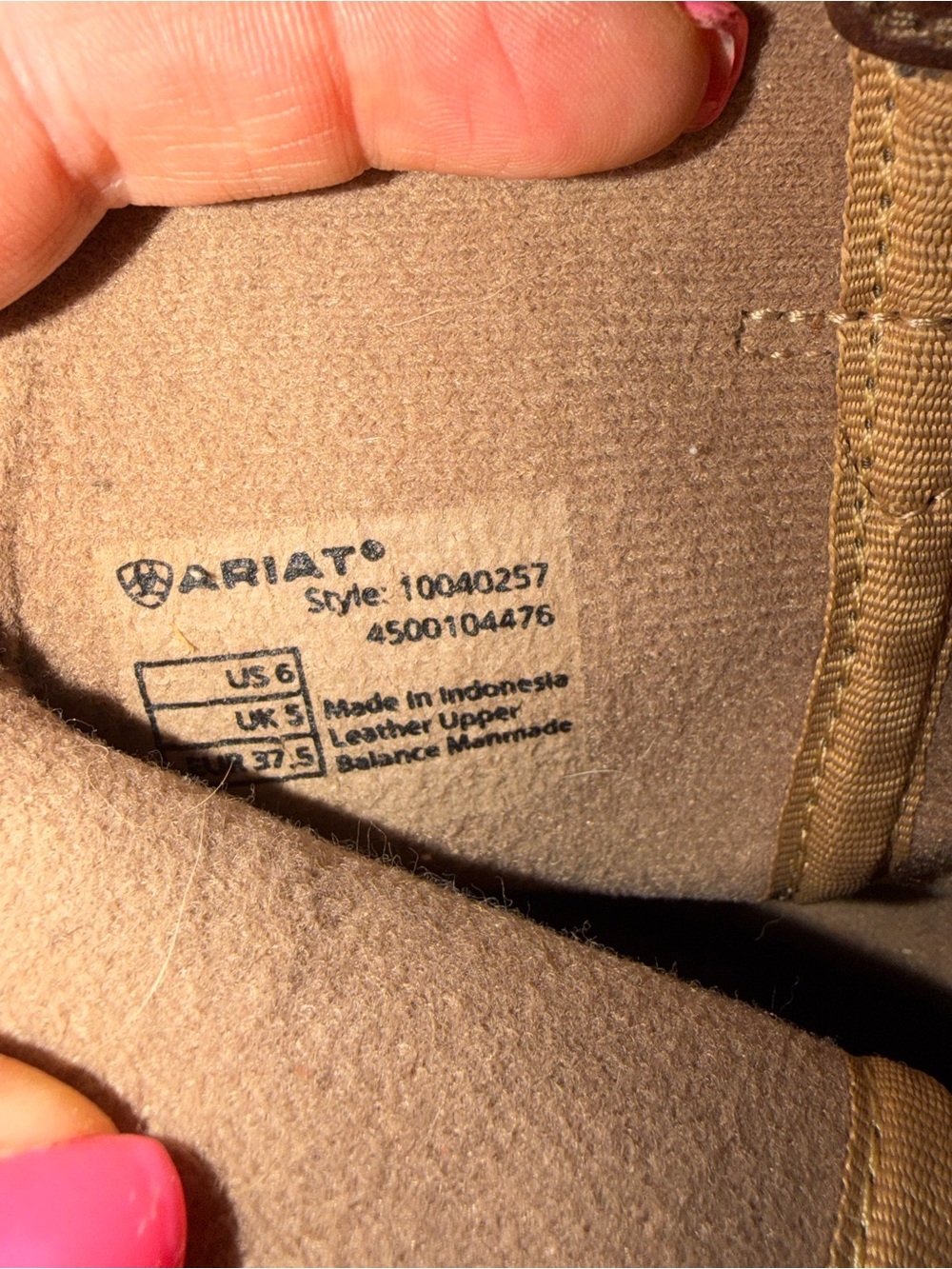 Ariat Tan/Brown/ turquoise Women's size 8 or Youth size 6 - Picture 2 of 5